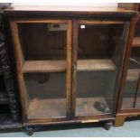 A Victorian mahogany bookcase with two glazed doors, 101cm high x 80cm wide x 37cm deep Condition