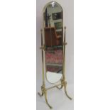 A brass cheval mirror, 153cm high Condition Report: Available upon request
