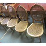 A set of four gilt parlour chairs with cane seats and backs (4) Condition Report: Available upon