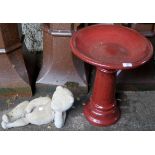 A Ceramic bird bath and a garden ornament (2) Condition Report: Available upon request