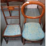 A Victorian mahogany balloon back bedroom chair and another bedroom chair (2) Condition Report: