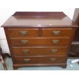 A Victorian mahogany two over three chest of drawers with brass handles, 95cm high, 107cm wide and