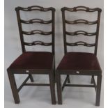 A lot of eight 20th century mahogany ladder back dining chairs (8) Condition Report: Available