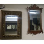 Two gilt framed wall mirrors and another wood framed mirror (3) Condition Report: Available upon