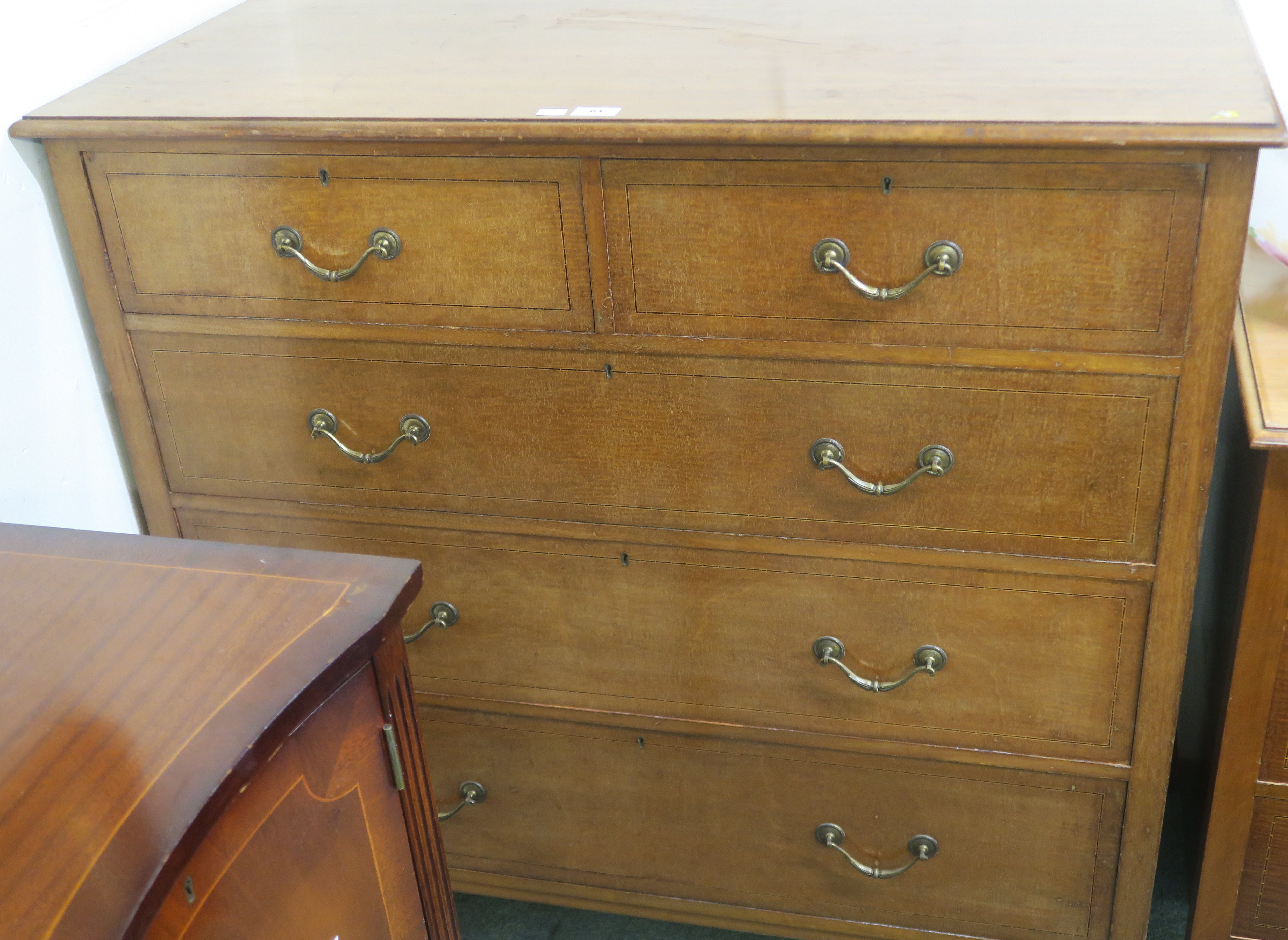 A 20th century mahogany two over three drawer chest, 108cm high, 107cm wide and 55cm deep
