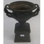 A cast iron reproduction of the Warwick Vase, 40cm high, 34cm wide and 27cm deep Condition Report: