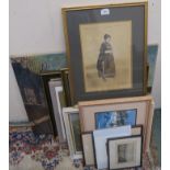 A selection of seventeen framed and unframed pictures (17) Condition Report: Available upon request