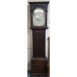 A Victorian mahogany cased longcase clock with painted face with Roman numerals. 202cm high.