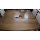 A Victorian oak wind out dining table, 74cm high, 158cm wide and 120cm deep Condition Report:
