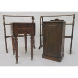 A Victorian mahogany bedside cabinet, Victorian mahogany drop leaf two drawer side table and two