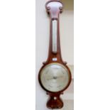 Victorian mahogany barometer thermometer marked "Adie & Son optician Edinburgh" 99cm high x 31cm