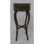 A 20th century oak coppered plant stand, 90cm high Condition Report: Available upon request