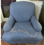 Two 20th century blue upholstered armchairs (2) Condition Report: Available upon request