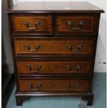 A 20th century mahogany two over three chest of drawers, 77cm high x 61cm wide x 41cm deep Condition