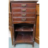 A Victorian mahogany four drawer music cabinet, 102cm high x 51cm wide x 37cm deep Condition Report: