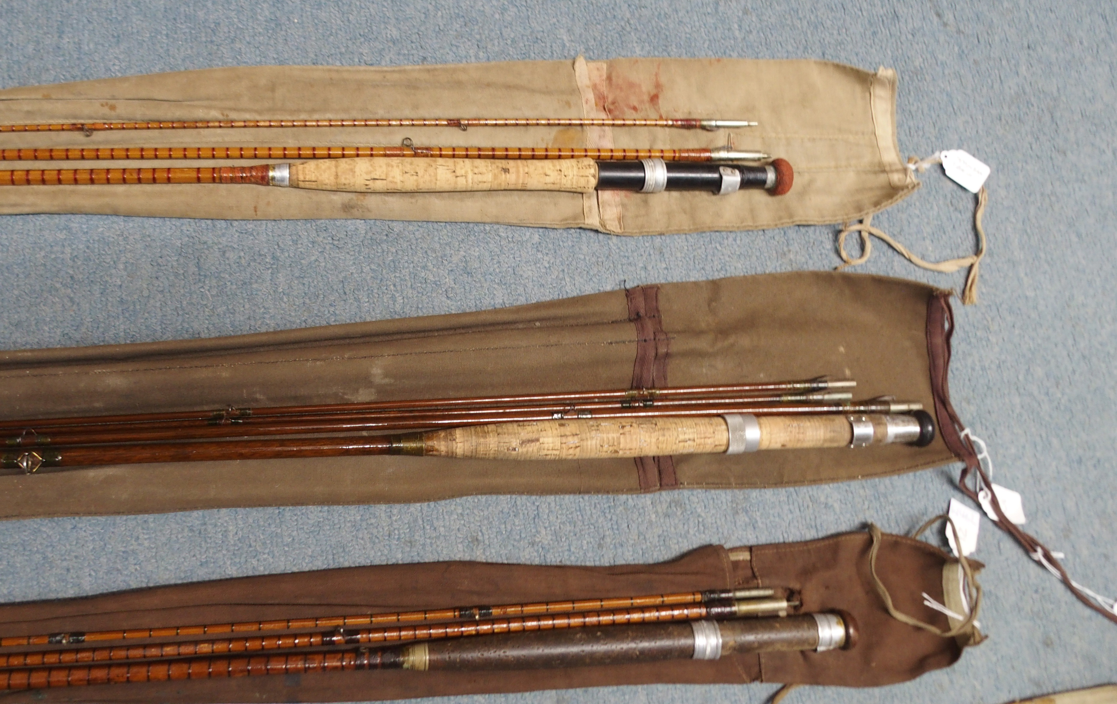Six various rods including Haynes & Sons three-piece The Blarney, J Wilson oak four-piece, Anderson, - Image 2 of 7