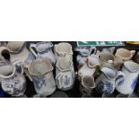 A collection of Scottish Pottery jugs including Clyde Pottery, J & M P Bell, Methven, Cochran,