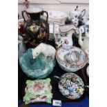 A lot comprising a Czech pottery polar bear by Ditmar Urbach, a Wedgwood trinket box, a Chinese