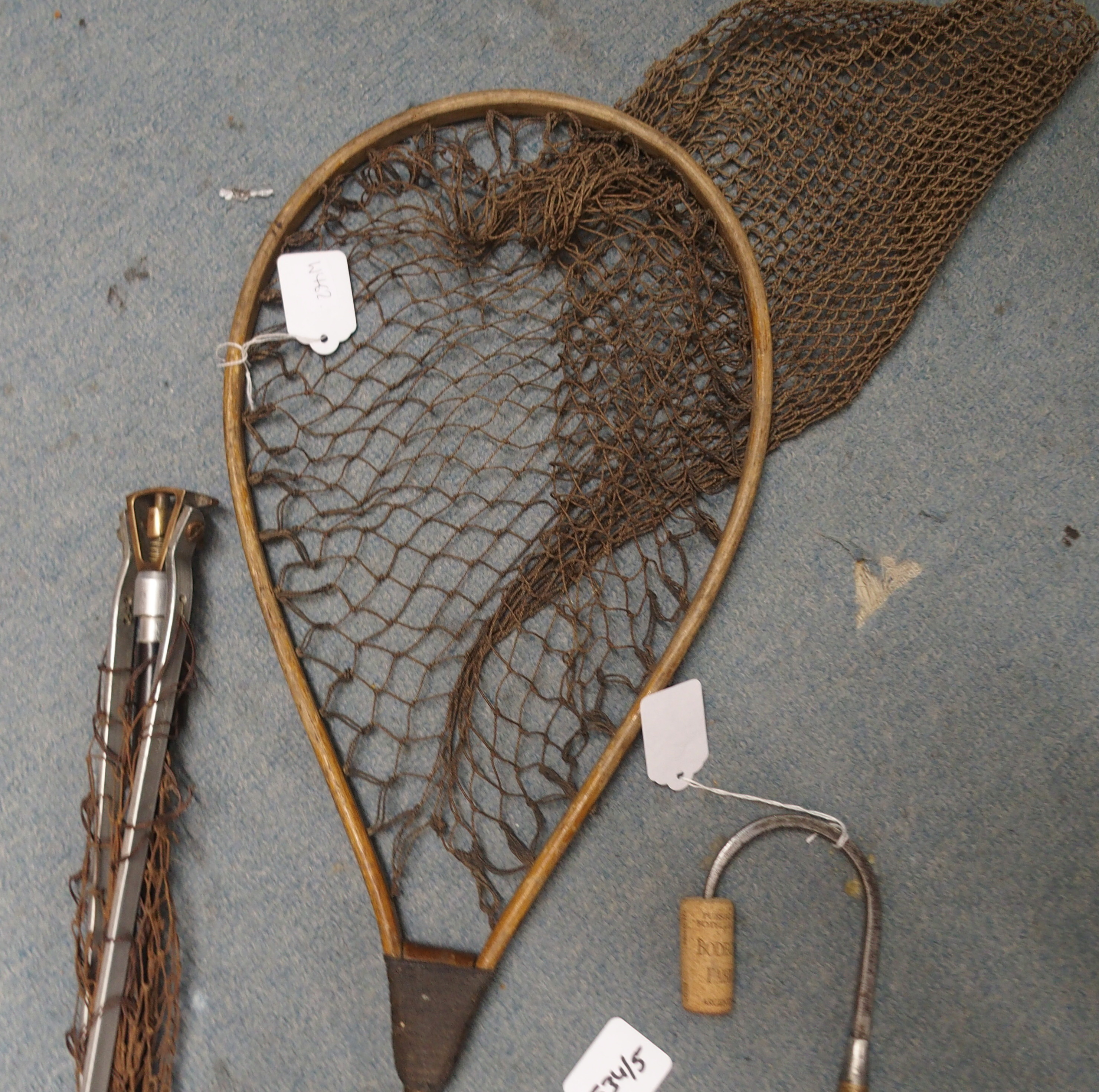 Allcocks "The Otter" cane and brass landing net, J.T. Cunningham brass extending gaff, another alloy - Image 4 of 5