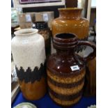 Four large West German brown glazed vases Condition Report: Available upon request