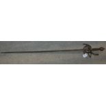 A rapier with decorative pommel, blade 95cm, overall 110cm Condition Report: Available upon request