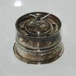 A silver and glass inkwell, London 1902, 6cm high Condition Report: Available upon request