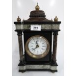 An agate and slate clock, lacking original movement Condition Report: Available upon request