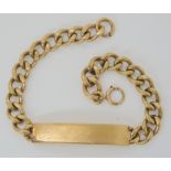 A 9ct gold identity bracelet length 22cm, weight 30.5gms Condition Report: Inscribed but very