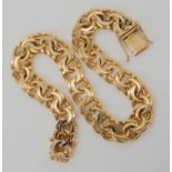 A Swedish 18k gold fancy curb link bracelet dated 1963, length 20cm, weight 28.6gms Condition