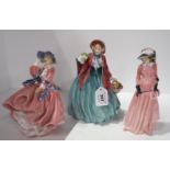 Three Royal Doulton figures including Lady Charmain, Maureen and Top O The Hill Condition Report: