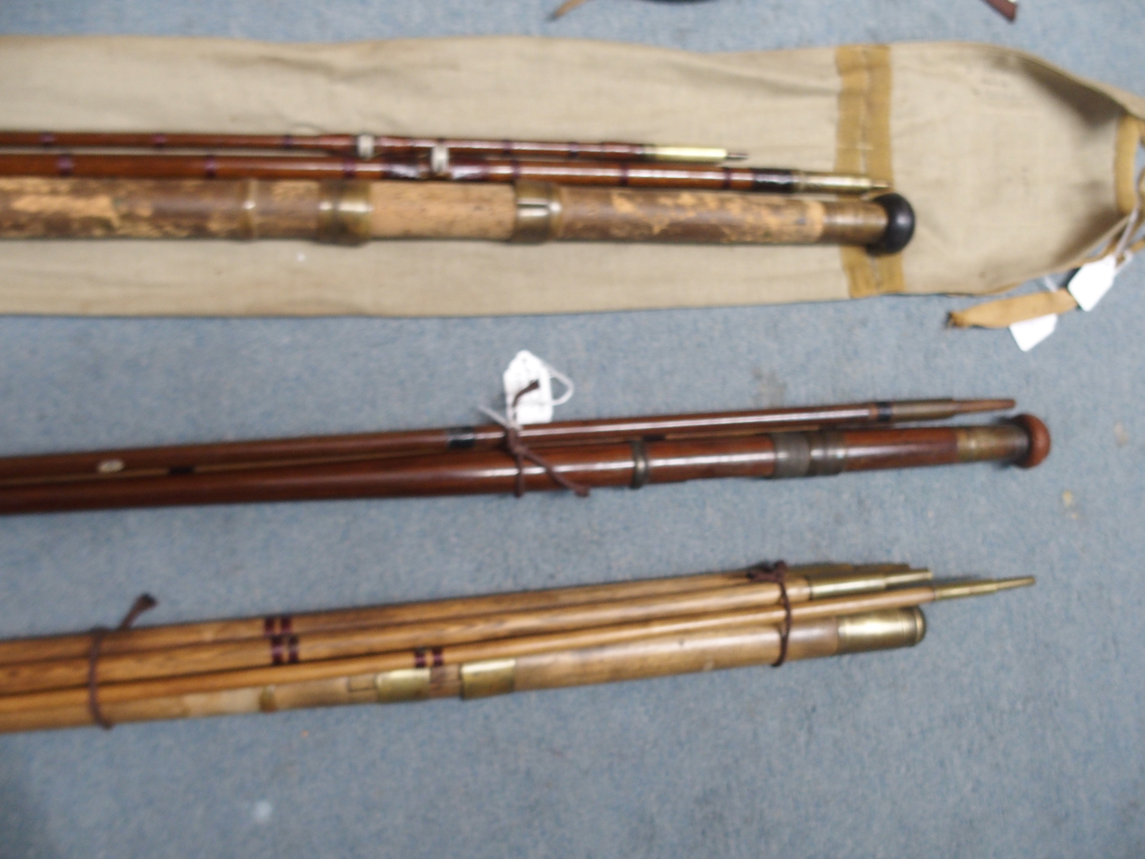 Six various rods including Haynes & Sons three-piece The Blarney, J Wilson oak four-piece, Anderson, - Image 4 of 7