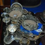 A tray lot of EP, wine coaters, sauce boat etc Condition Report: Available upon request