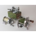 Three Pflueger multiplier reels, comprising Summit, boxed, Akron and Norka (3) Condition Report: