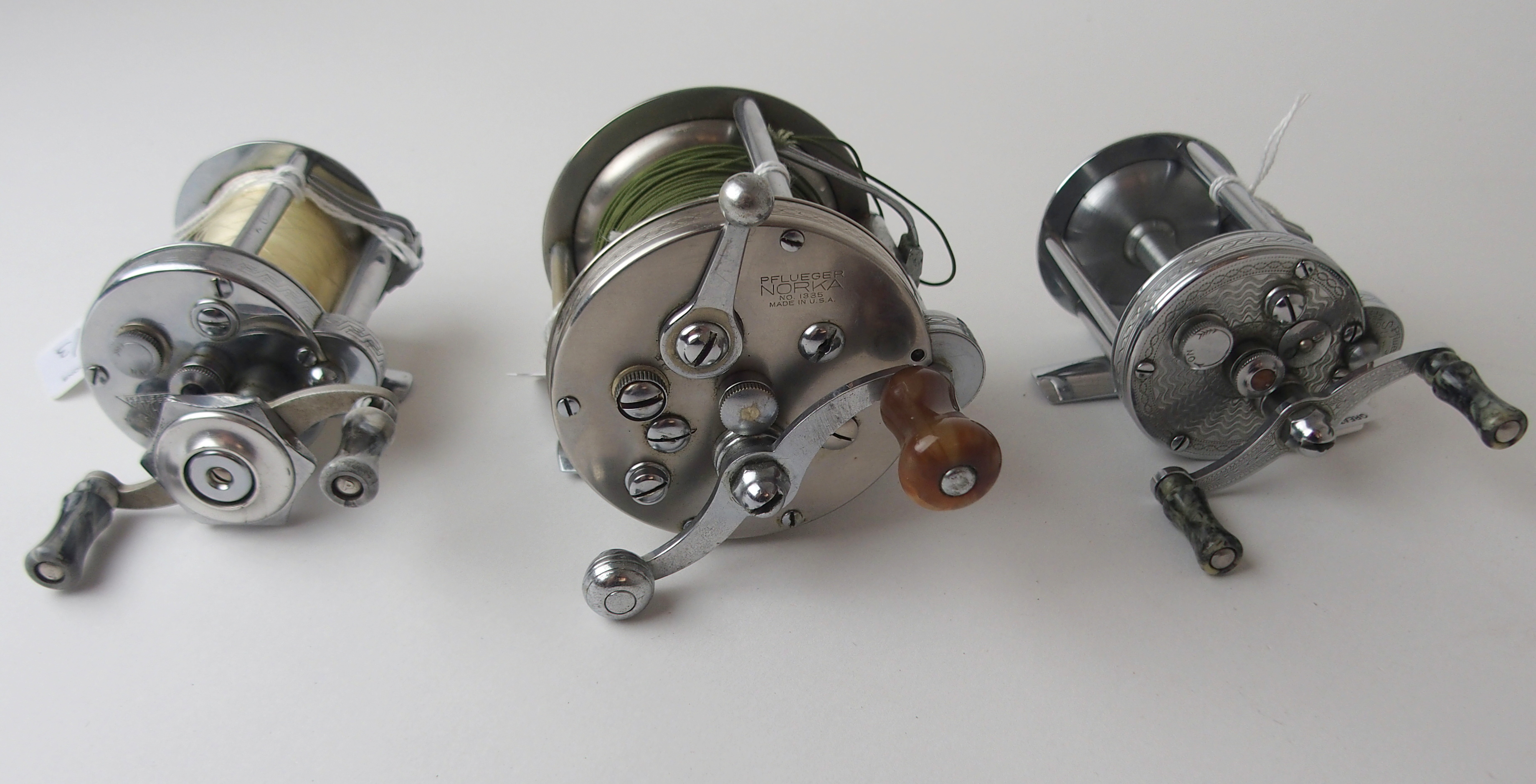 Three Pflueger multiplier reels, comprising Summit, boxed, Akron and Norka (3) Condition Report: - Image 2 of 7