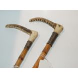Two silver-mounted riding crops, one by Callow (2) Condition Report: Available upon request