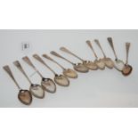 A lot comprising a set of six silver teaspoons, Newcastle marks with five other assorted silver
