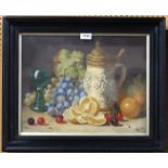 BALE Still life, signed, oil on canvas, 35 x 46cm, LESLIE CHARLES WORTH River landscape, signed,