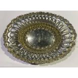 A sterling silver oval bon bon dish, inscribed, 22cm wide Condition Report: Available upon request