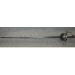 A rapier with pierced hand guard and pommel, blade 92cm, overall 117cm Condition Report: Available