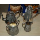 A silver plated four piece tea service Condition Report: Available upon request