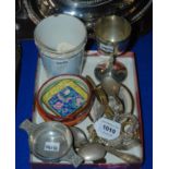 Two 1897 Jubilee enamel beakers, goblet, quaich etc Condition Report: Available upon request