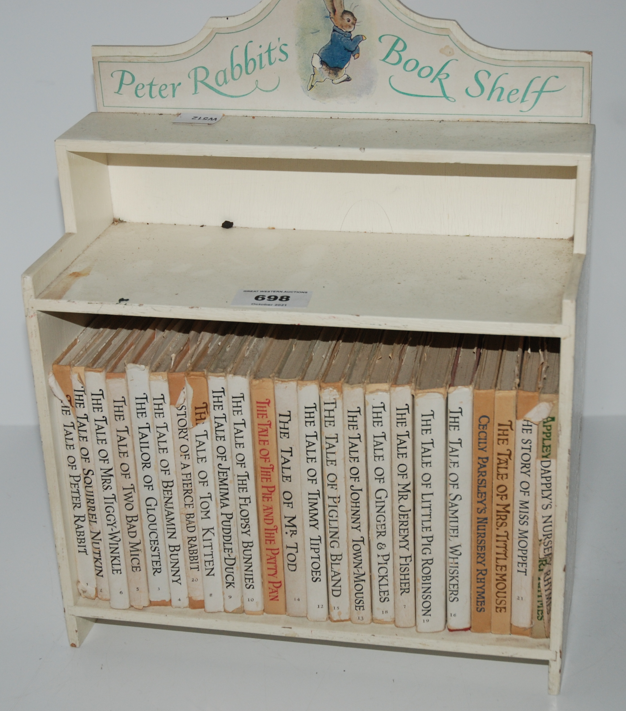 Peter Rabbit's Book Shelf with related books and a roulette horse racing game (2) Condition