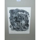 PAULINE JACOBSEN Horse and carriage, signed, artists proof, woodcut, 32 x 25cm and another (2)