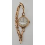 A 9ct gold ladies vintage watch weight including mechanism 17.6gms Condition Report: Available