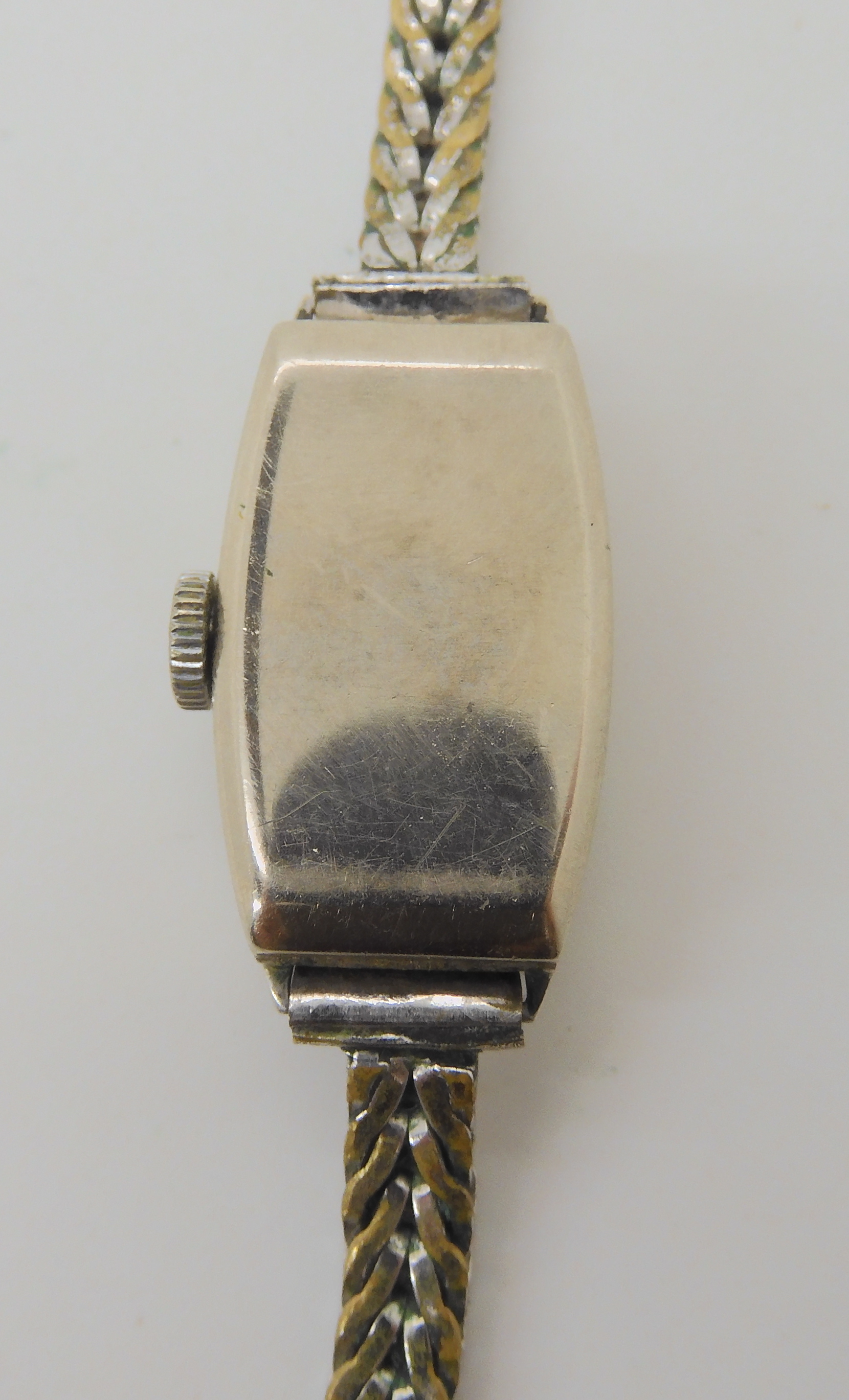 A ladies 9ct white gold vintage Rolex with a Chromed metal strap, weight together with the mechanism - Image 2 of 3