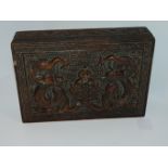 A carved oak box, Queen Mary's Own, 30cm wide Condition Report: Available upon request