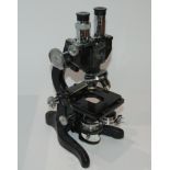 A W. Watson & Sons Ltd High Power Binocular microscope in fitted case Condition Report: Available