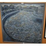 JOHN BROWN - Water of Leith, signed, oil on canvas, 90 x 90cm and three others (4) Condition Report: