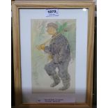 WILLIAM DANIEL CLYNE D.A Man with spade, watercolour, 23 x 13cm and seven others (8) Condition