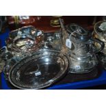 A tray lot of EP, teapot, strawberry dish etc Condition Report: Available upon request